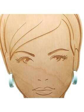 Vintage Pastel Blue Hoop Earrings Made in Hong Kong